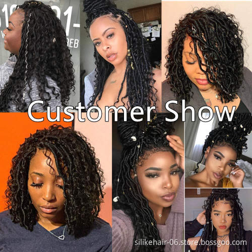 18 inch Hippie Faux Locs Wavy Crochet Curly Hair Crochet hair with Curly Ends River Locs New Boho Goddess Locs Crochet Hair
